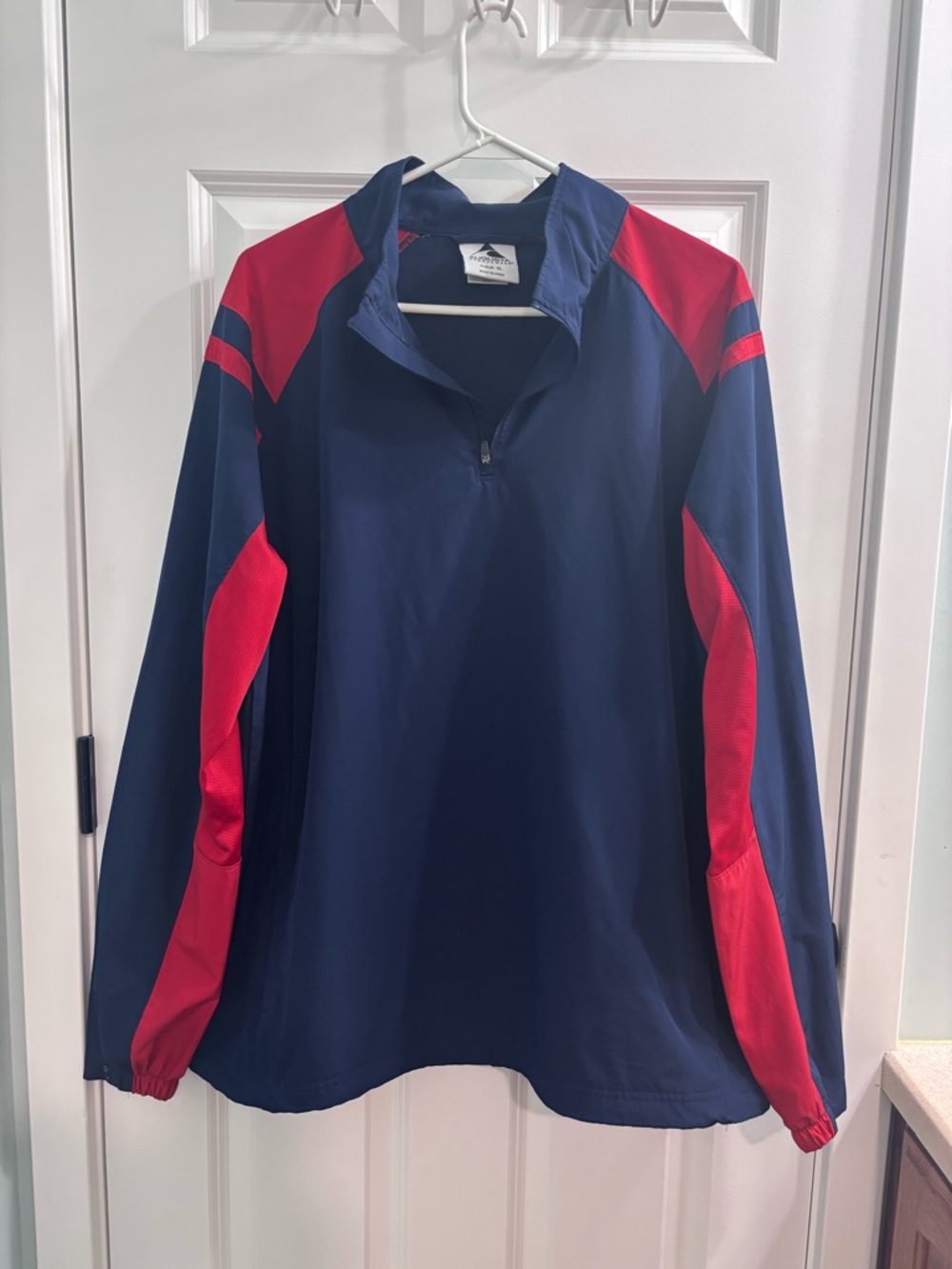 Men’s Augusta Sportswear Quarter-Zip Pullover Navy And Red Size XL